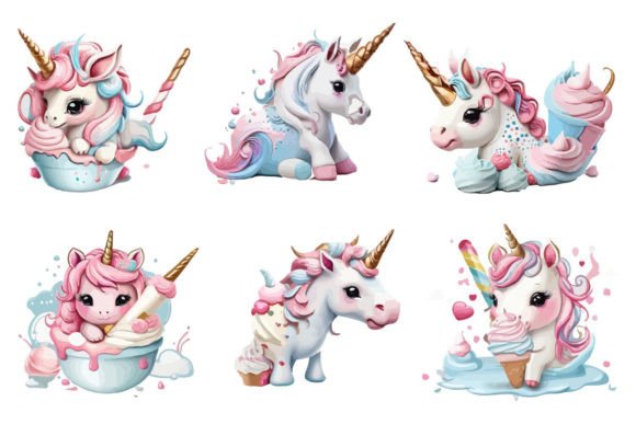 Baby Unicorn Graphics: Cute Illustrations for Crafters