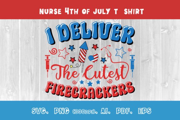 Cute Firecrackers Graphics for 4th of July T-Shirt Designs