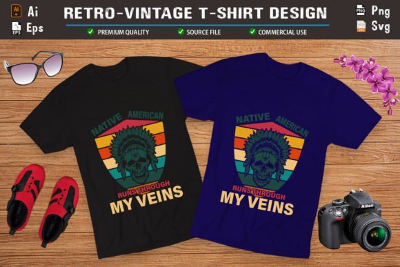 Native American Skull Tshirt: Graphics for T-Shirt Designs
